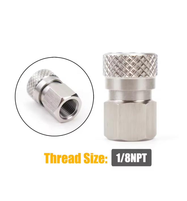 8mm quick disconnect air adapter – male/female fitting with 1/8 NPT/BSP and M10