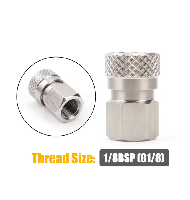 8mm quick disconnect air adapter – male/female fitting with 1/8 NPT/BSP and M10