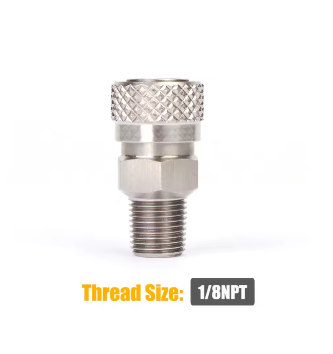 8mm quick disconnect air adapter – male/female fitting with 1/8 NPT/BSP and M10