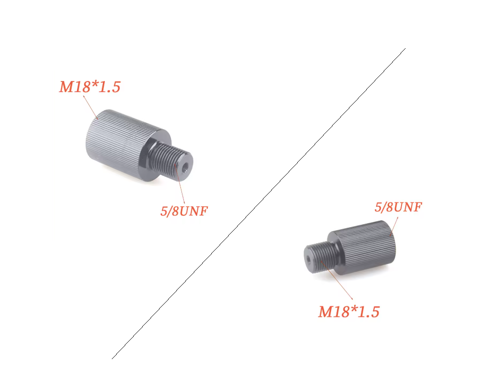 Two metal screws with specifications labeled on a white background