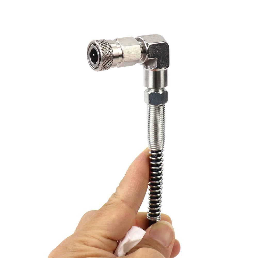 PCP Fill Hose 90° Adapter – 4500PSI Stainless 8MM