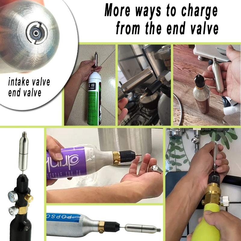 Stainless Steel CO2 Refillable Cartridges – 24g / 33g / 45g – 3/8-24UNF Thread