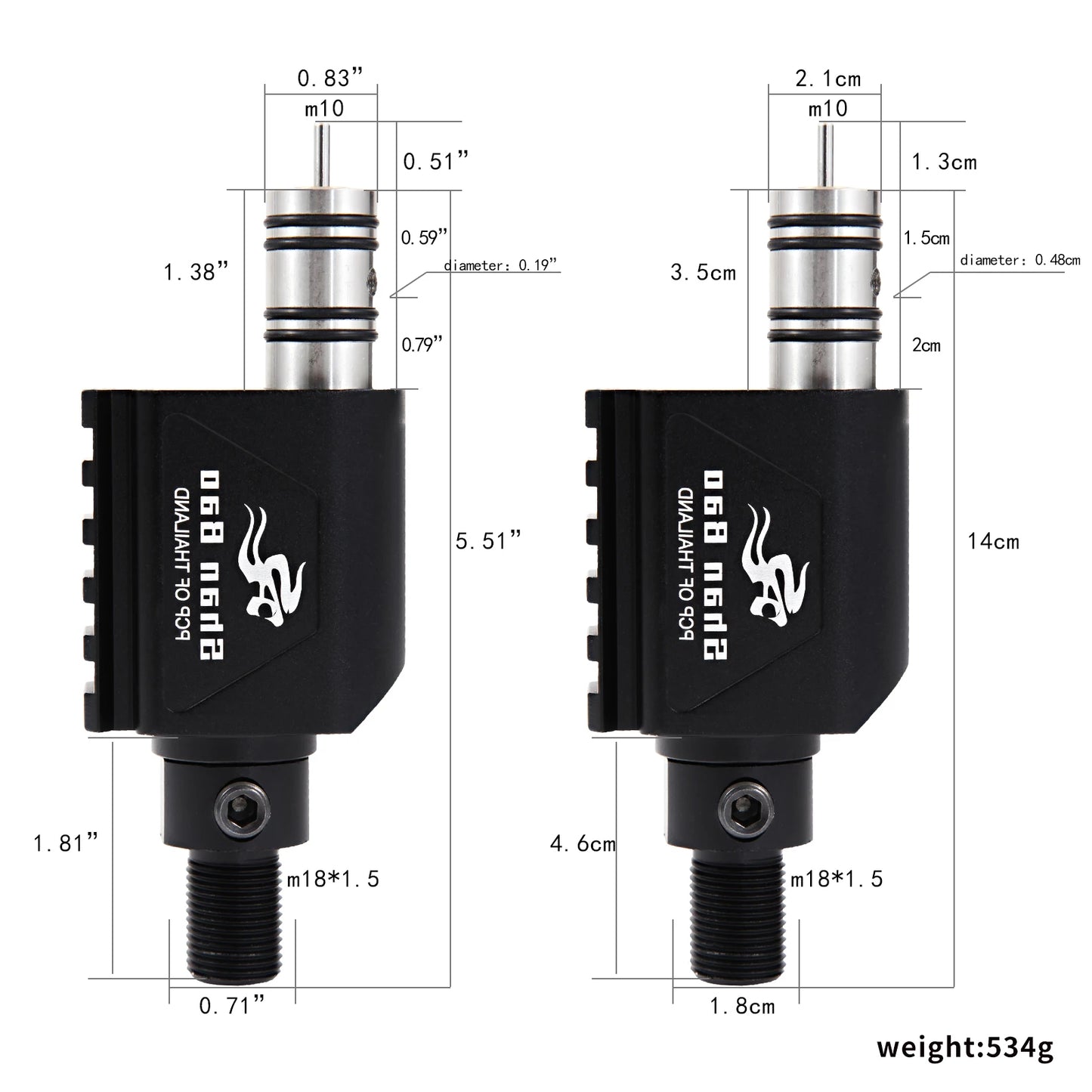 HPA 3000PSI Z valve regulator with 20mm guide – aluminum CO2 tank adapter