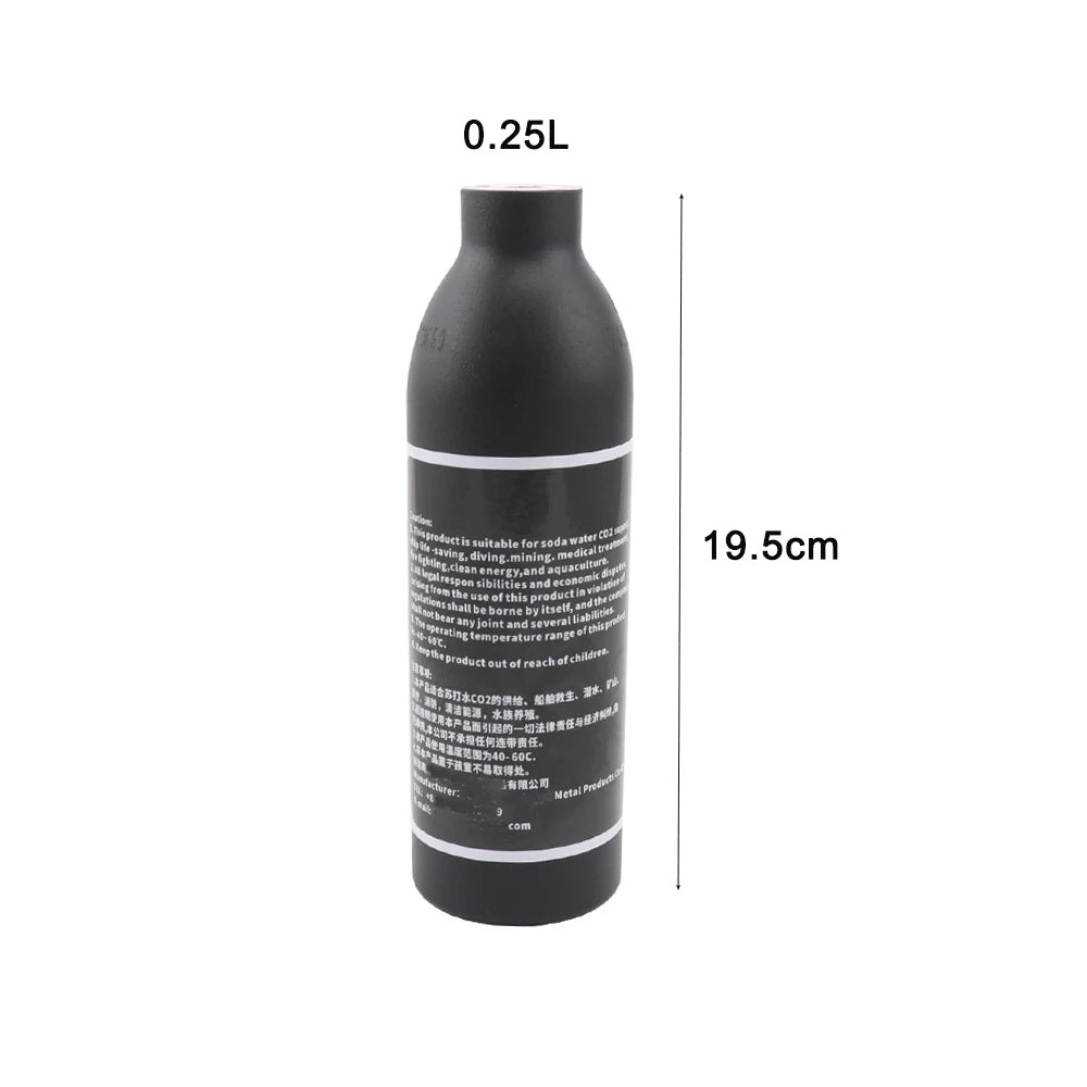 0.25L Aluminum CO2 Cylinder – 300bar 4500Psi M18x1.5 Thread