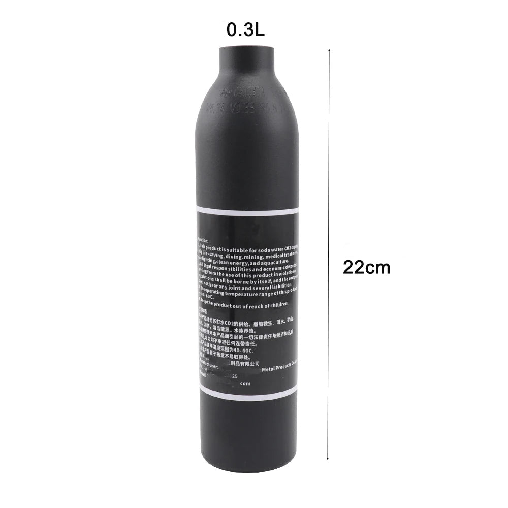 0.3L Aluminum CO2 Cylinder – 300bar 4500Psi M18x1.5 Thread