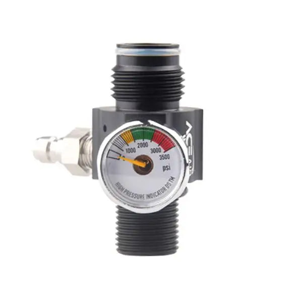 Pressure regulator with gauge on a white background