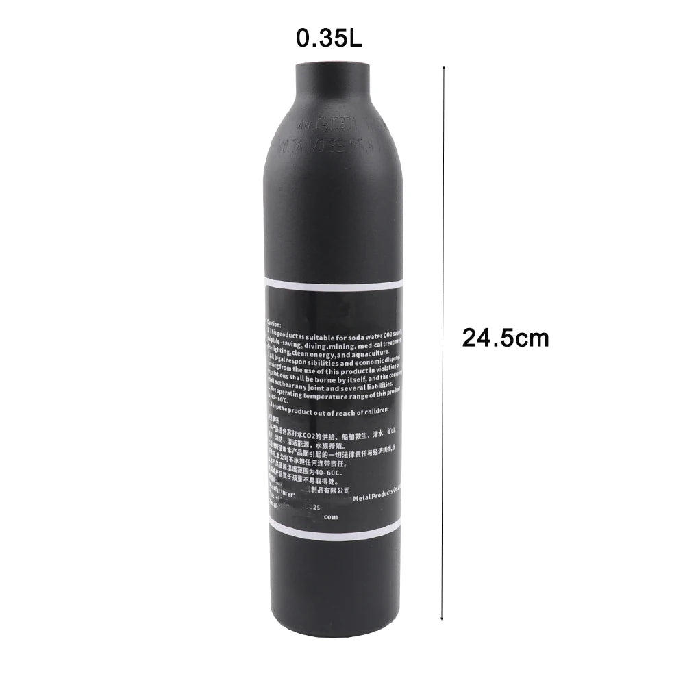 0.35L Aluminum CO2 Cylinder – 300bar 4500Psi M18x1.5 Thread
