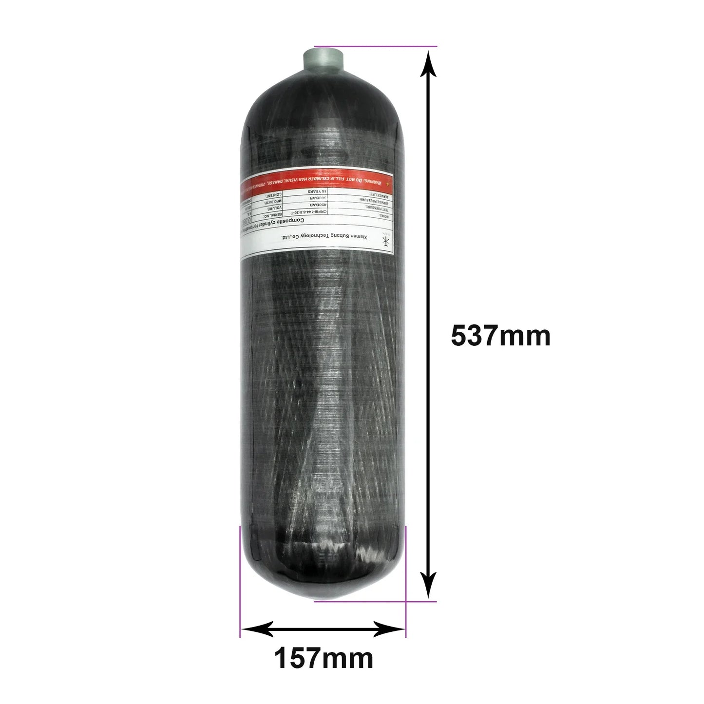 TUXING 6.8L Carbon Fiber Air Tank – 300BAR 4500PSI – Cylinder Only