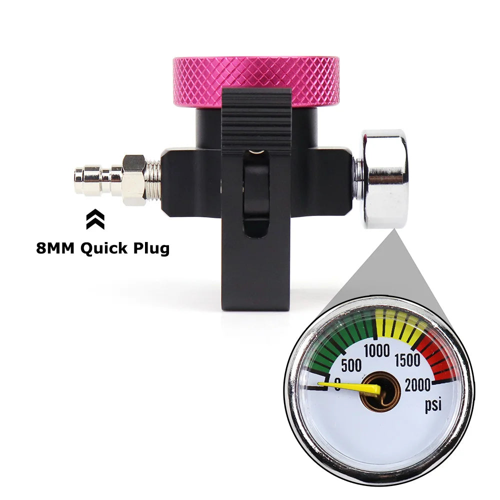 Soda CO2 Adapter – 2000 PSI Gauge – Bleed Valve – 8MM Connector