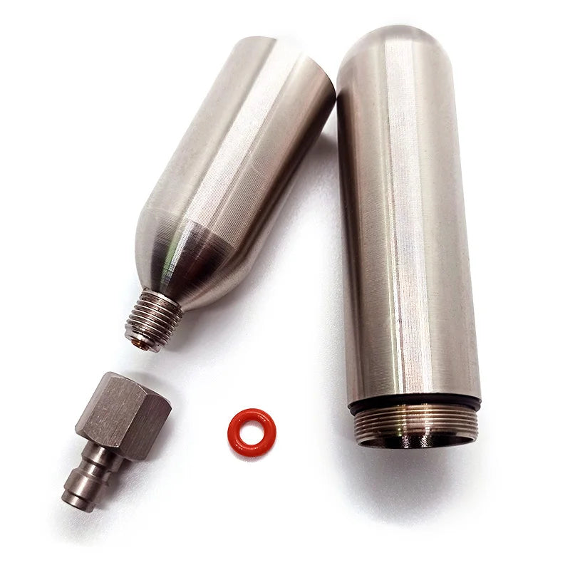 Stainless Steel CO2 Refillable Cartridges – 24g / 33g / 45g – 3/8-24UNF Thread