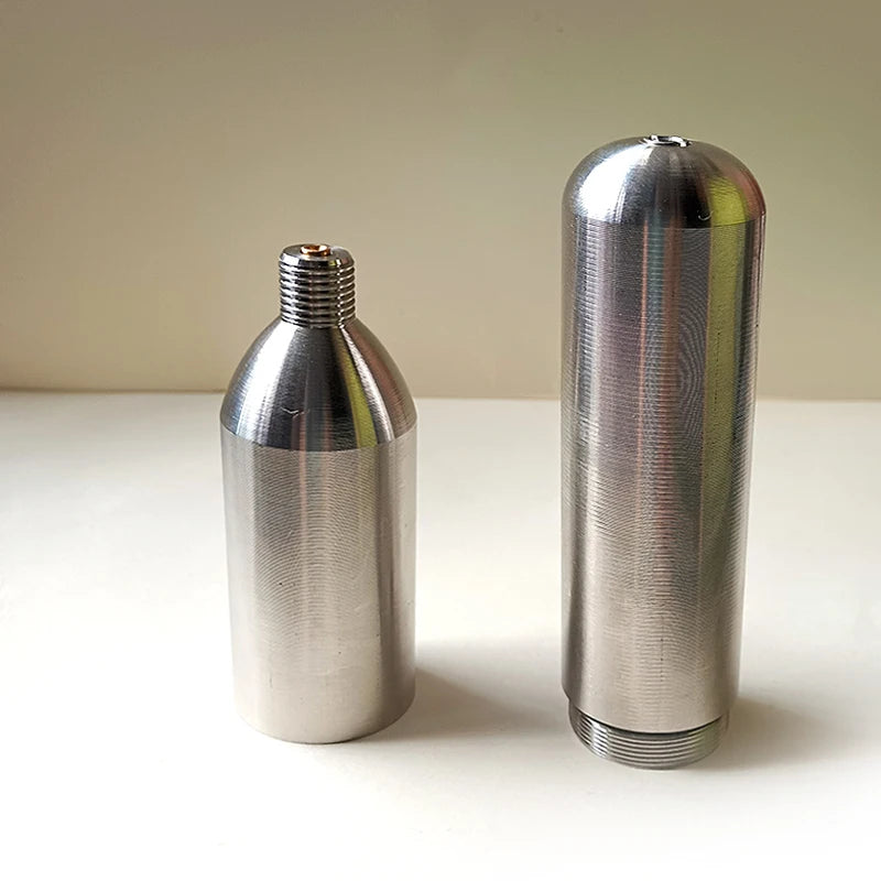Stainless Steel CO2 Refillable Cartridges – 24g / 33g / 45g – 3/8-24UNF Thread