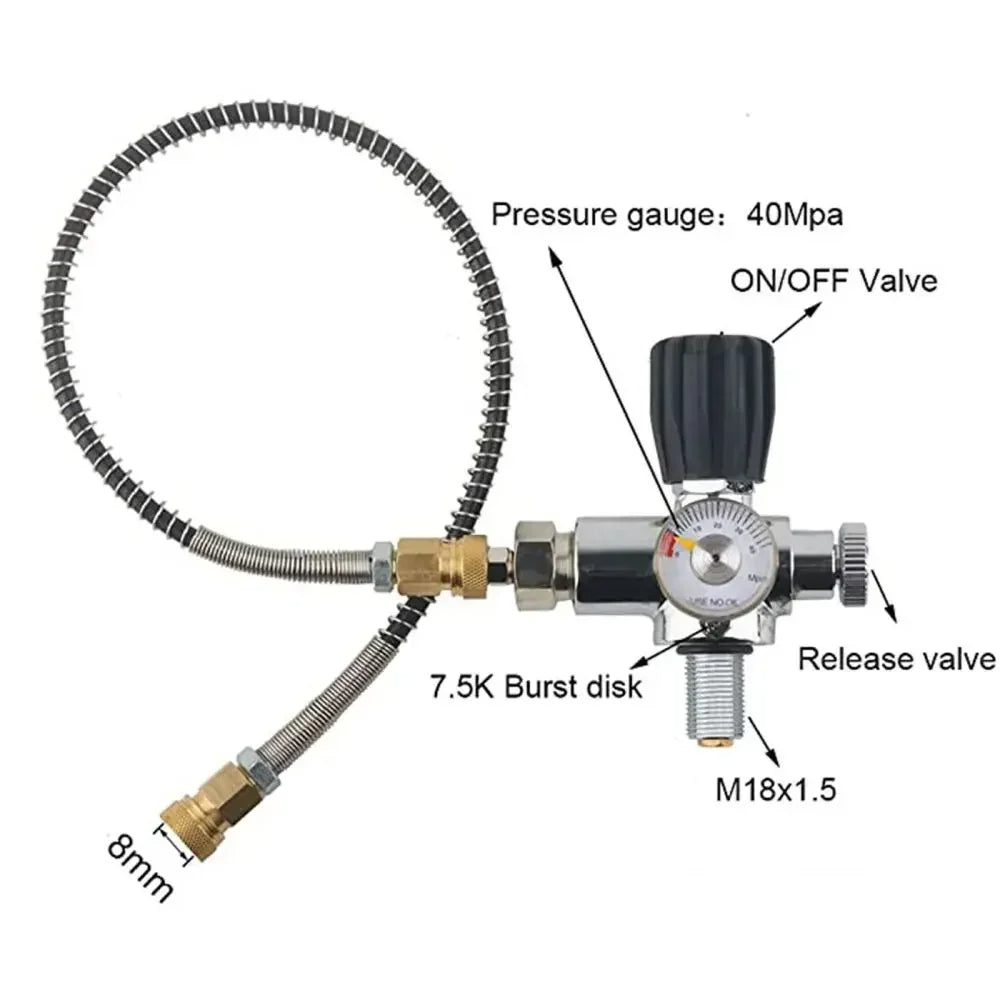 TUXING 3L Carbon Fiber Tank with Regulating Valve and Hose – 300BAR