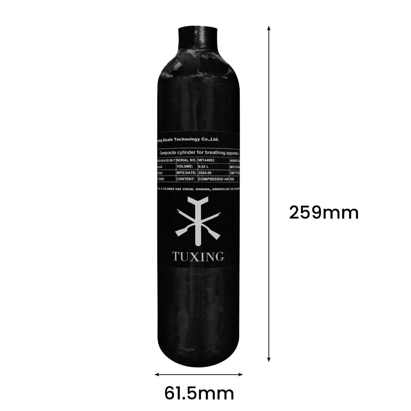 0.42L Carbon Fiber Cylinder – 300BAR
