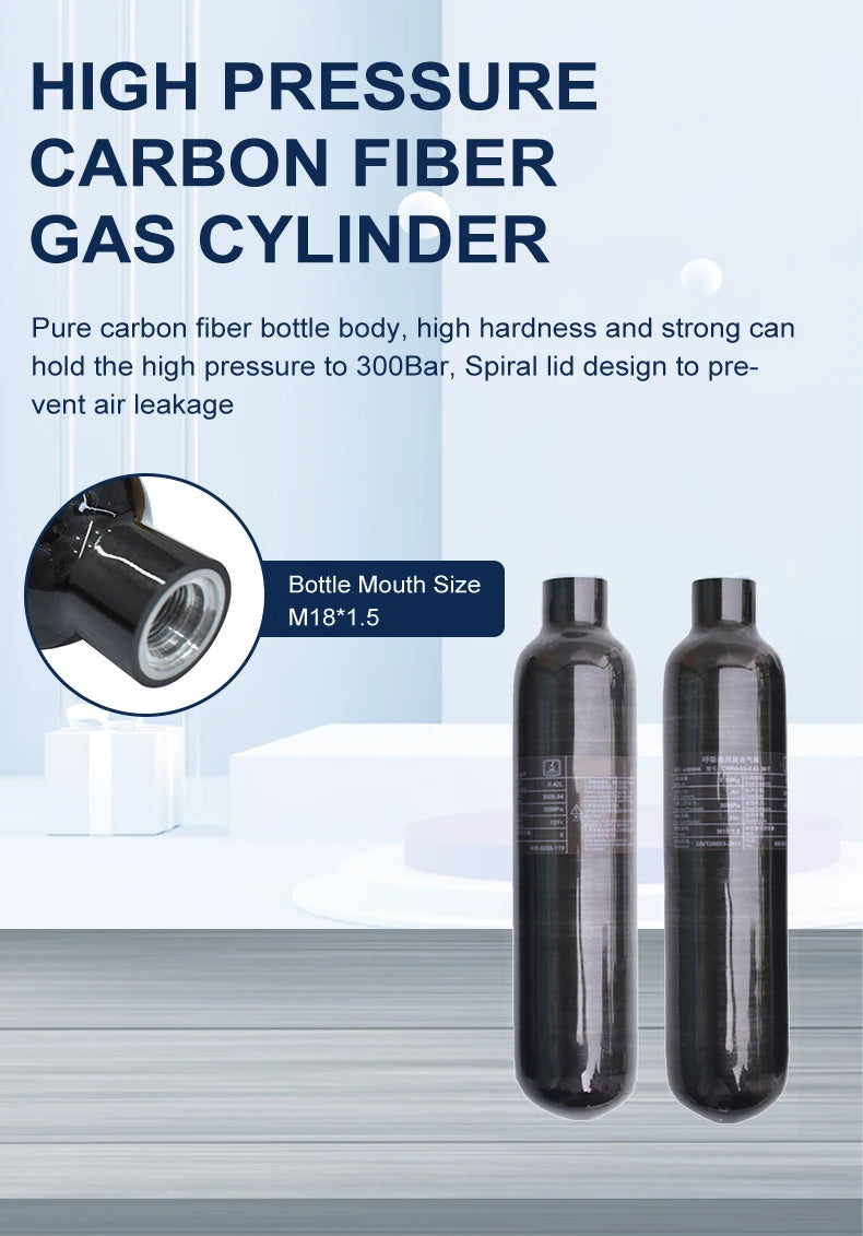 0.42L Carbon Fiber Cylinder – 300BAR