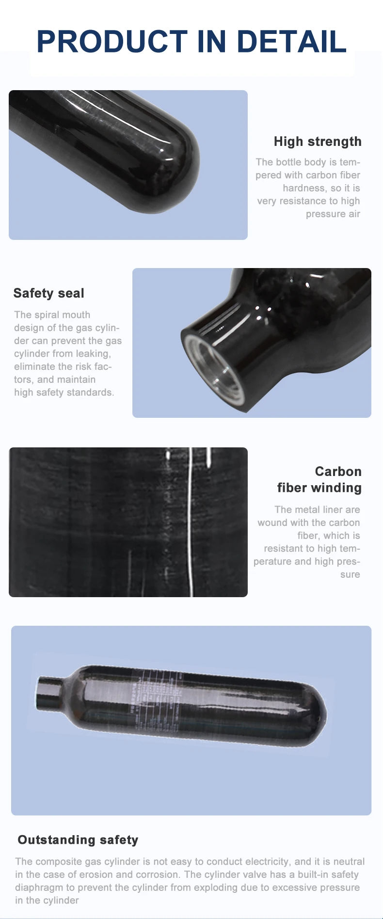 0.42L Carbon Fiber Cylinder – 300BAR