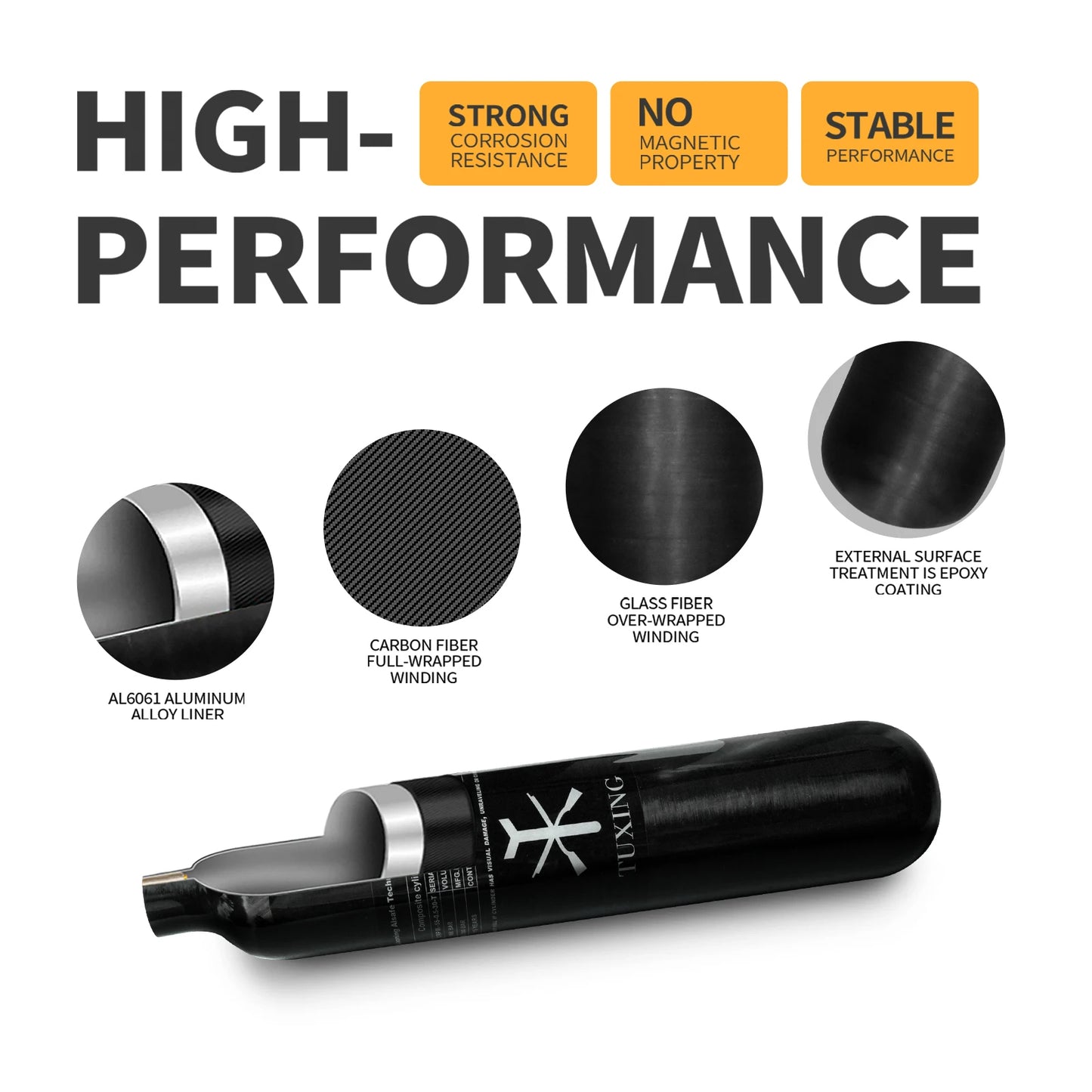 0.5L Carbon Fiber Cylinder – 300BAR