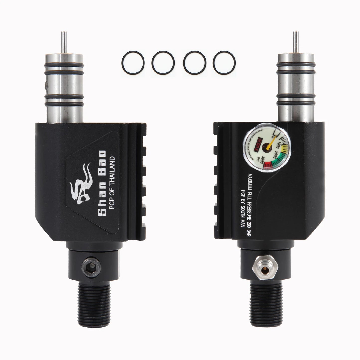 HPA 3000PSI Z valve regulator with 20mm guide – aluminum CO2 tank adapter