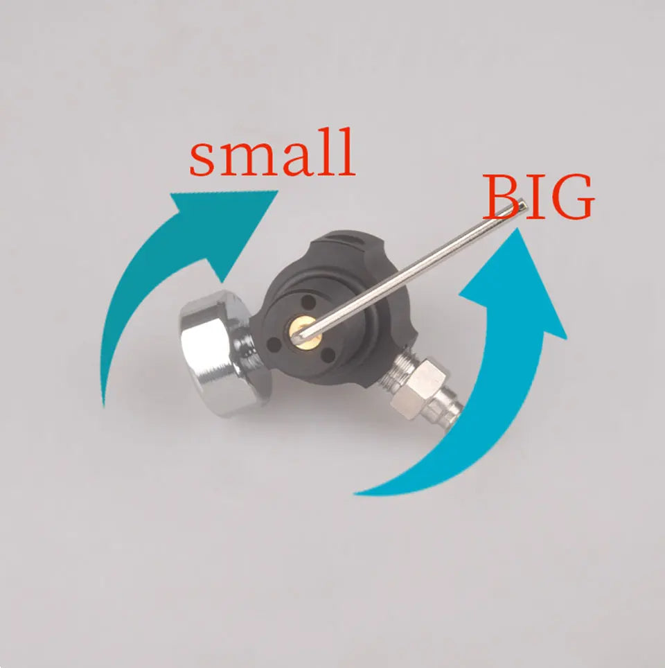 4500PSI HPA Adjustable Regulator Valve with M18*1.5 to G1/2-14 Thread for CO2 & Aquarium