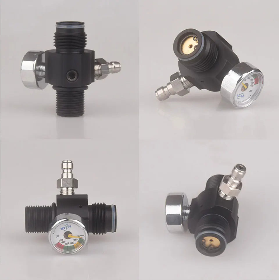 4500PSI HPA Adjustable Regulator Valve with M18*1.5 to G1/2-14 Thread for CO2 & Aquarium
