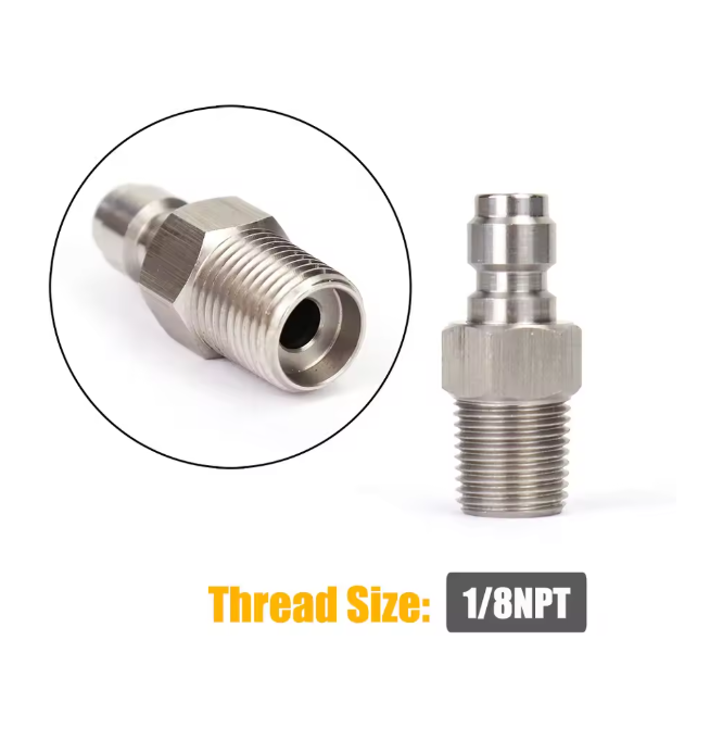 8mm quick disconnect air adapter – male/female fitting with 1/8 NPT/BSP and M10