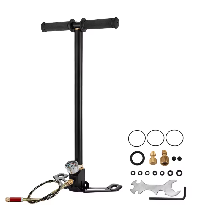 3-stage PCP hand pump for air rifles – delivers up to 4500PSI high pressure