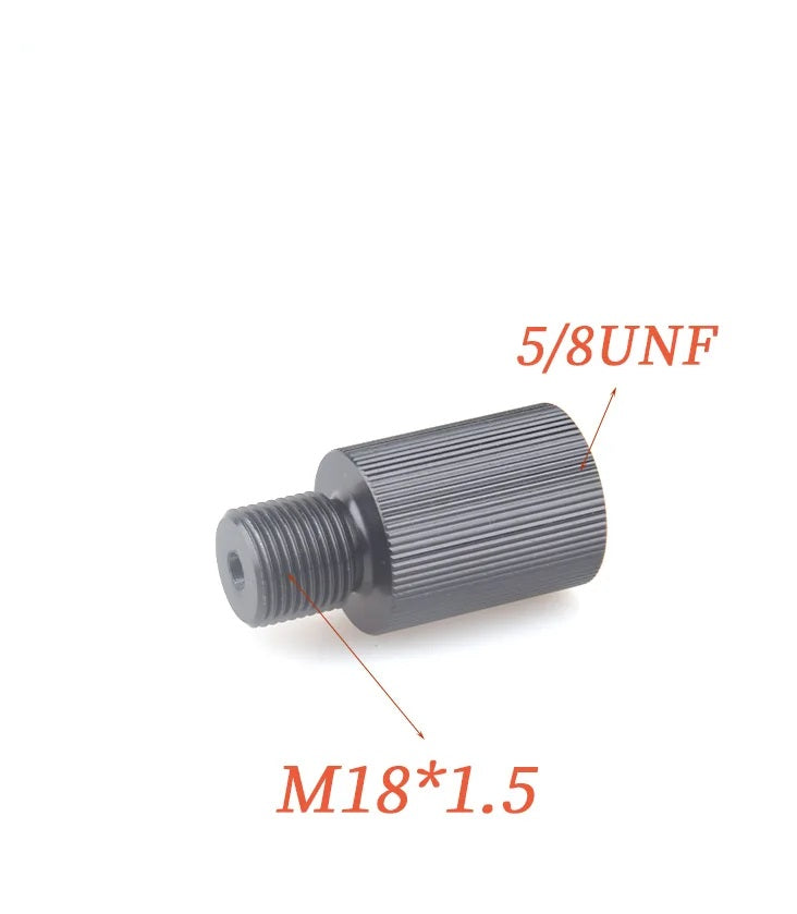 Threaded metal component with specifications labeled on a white background