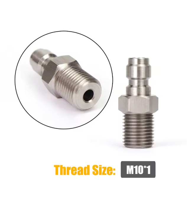 8mm quick disconnect air adapter – male/female fitting with 1/8 NPT/BSP and M10
