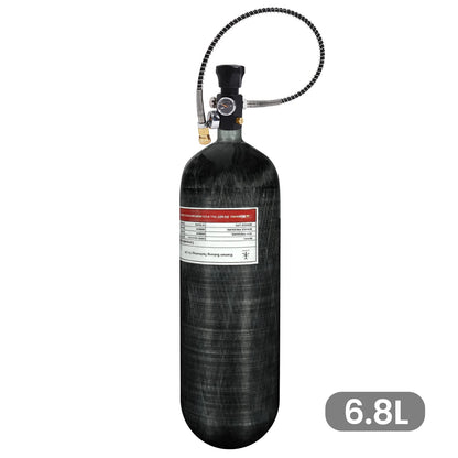 TUXING 6.8L Carbon Fiber Tank with 6000PSI Dual Gauge Regulator Valve

