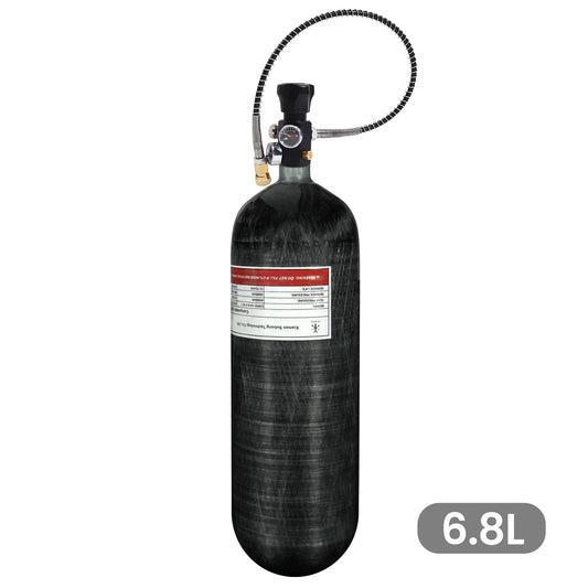TUXING 6.8L Carbon Fiber Tank with 6000PSI Dual Gauge Regulator Valve

