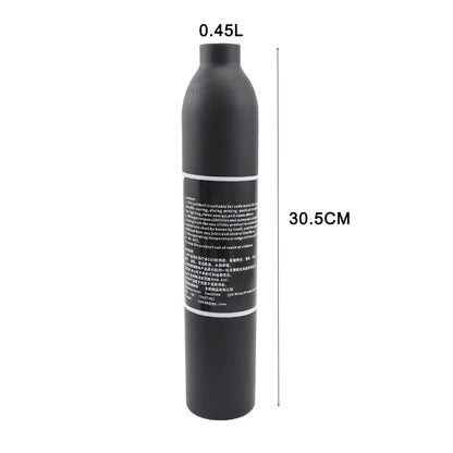 0.45L Aluminum CO2 Cylinder – 300bar 4500Psi M18x1.5 Thread