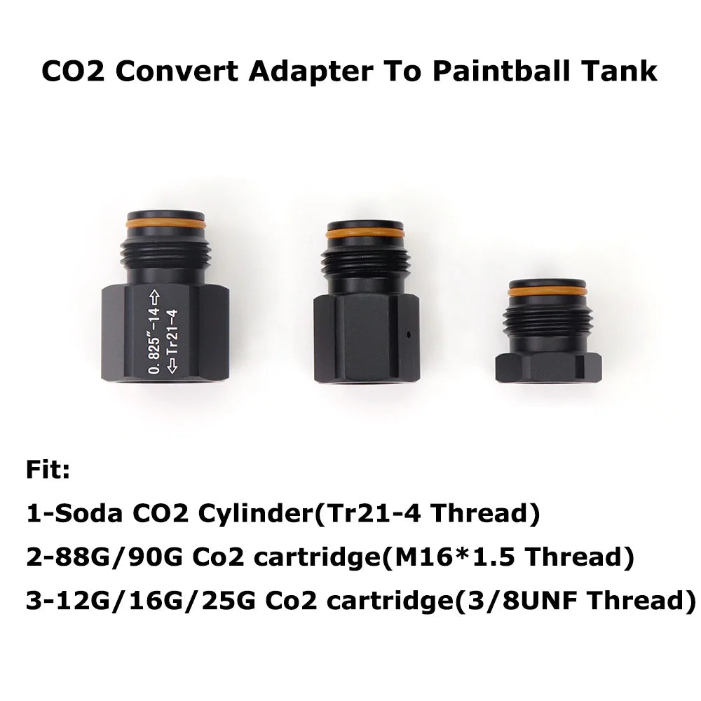 CO2 Cartridge to Paintball Tank Adapter – SodaStream / 88G / 3-8UNF Converter

