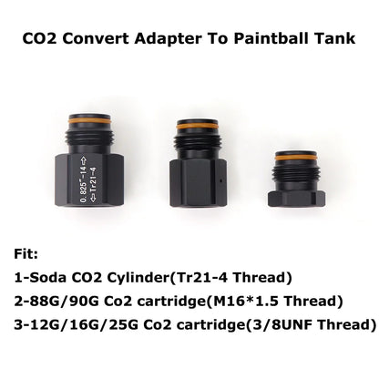CO2 Cartridge to Paintball Tank Adapter – SodaStream / 88G / 3-8UNF Converter

