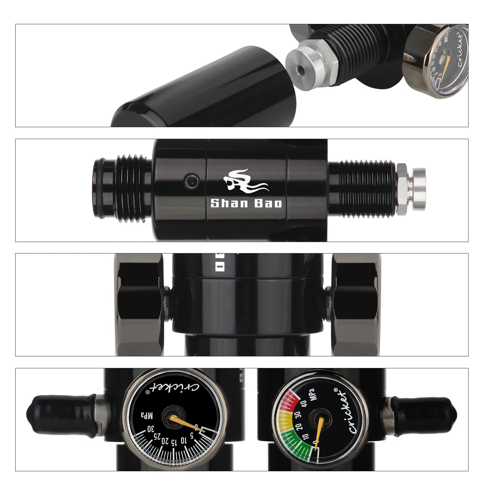 Dual Gauge Diving Valve Regulator – 3000 PSI G1/2-14 M18x1.5

