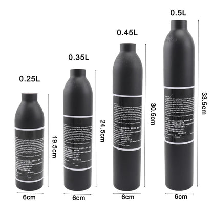 Aluminum CO2 Cylinders 0.25L–0.5L | 300bar 4500Psi | M18x1.5 Thread

