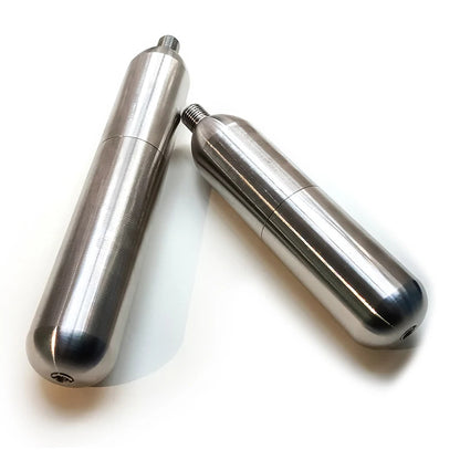 Stainless Steel CO2 Refillable Cartridges – 24g / 33g / 45g – 3/8-24UNF Thread

