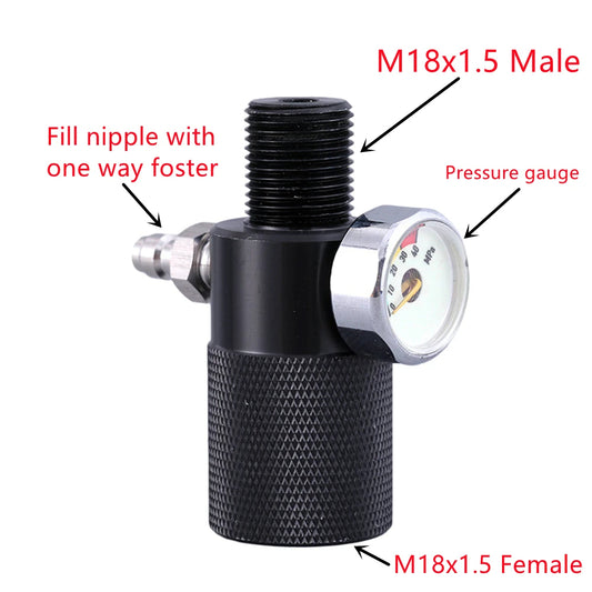 4500psi M18x1.5 Pressure Tester Valve with 40MPa Gauge

