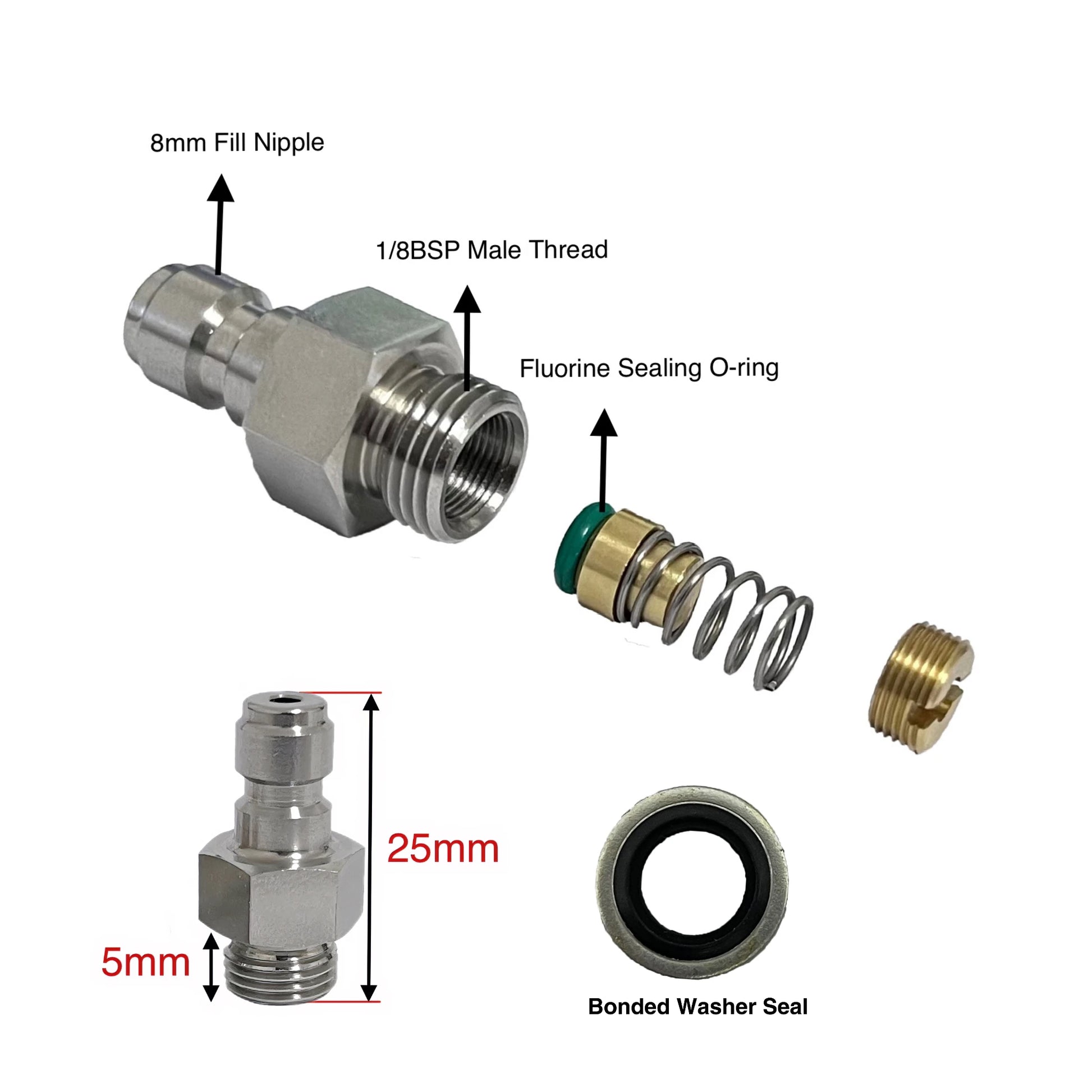 Technical diagram of plumbing components with labeled parts on a white background