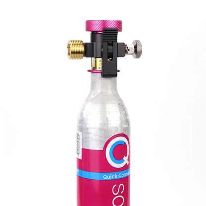 CO2 Refill Head – DIN477 W21.8 Thread – Bleed Valve – Pink Cap

