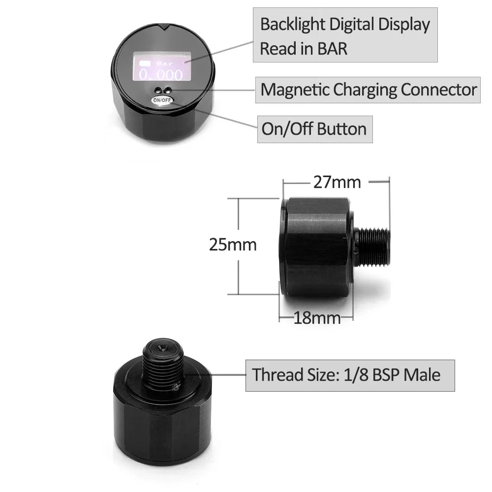 25mm digital pressure gauge