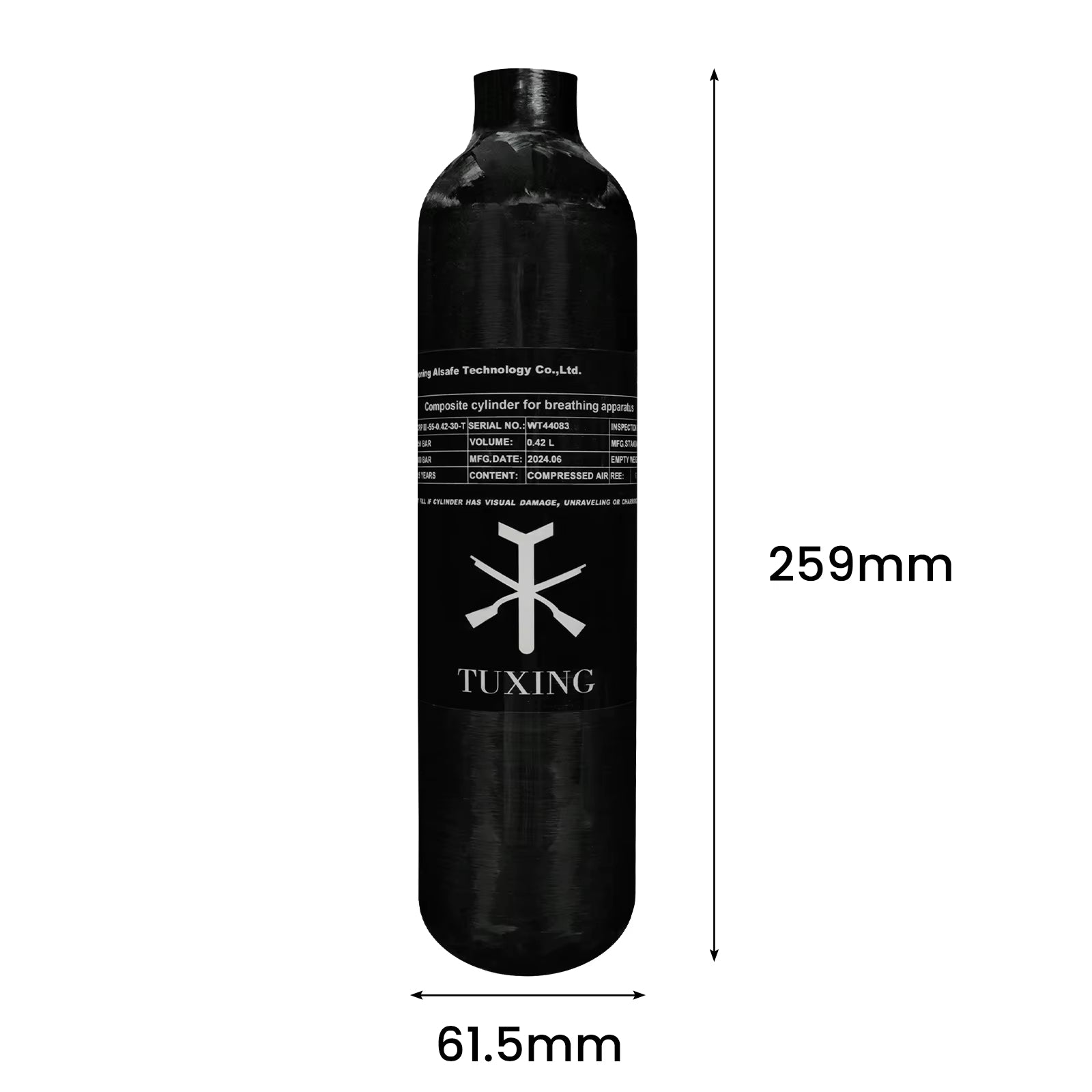 0.42L Carbon Fiber Cylinder – 300BAR