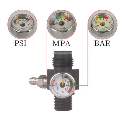 4500PSI HPA Adjustable Regulator Valve with M18*1.5 to G1/2-14 Thread for CO2 & Aquarium

