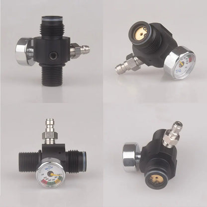 4500PSI HPA Adjustable Regulator Valve with M18*1.5 to G1/2-14 Thread for CO2 & Aquarium

