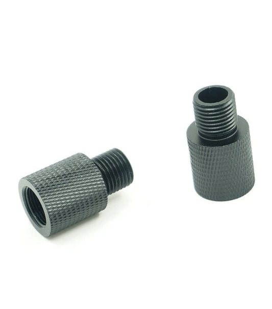 Two metal threaders on a white background